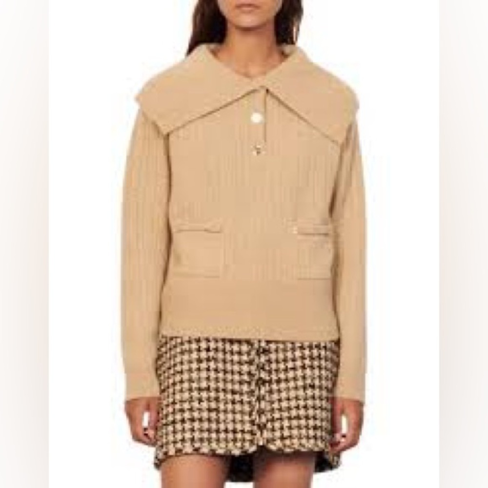 NWT Sandro Gotham Cable Knit Wool Sweater